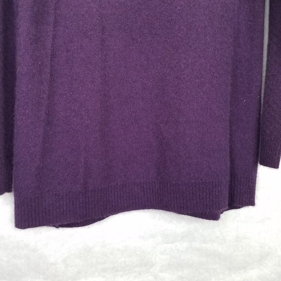 Lark & Ro Cashmere Sweater Womens M Crew Neck Diamond Cable Knit Purple Pullover - Picture 8 of 14